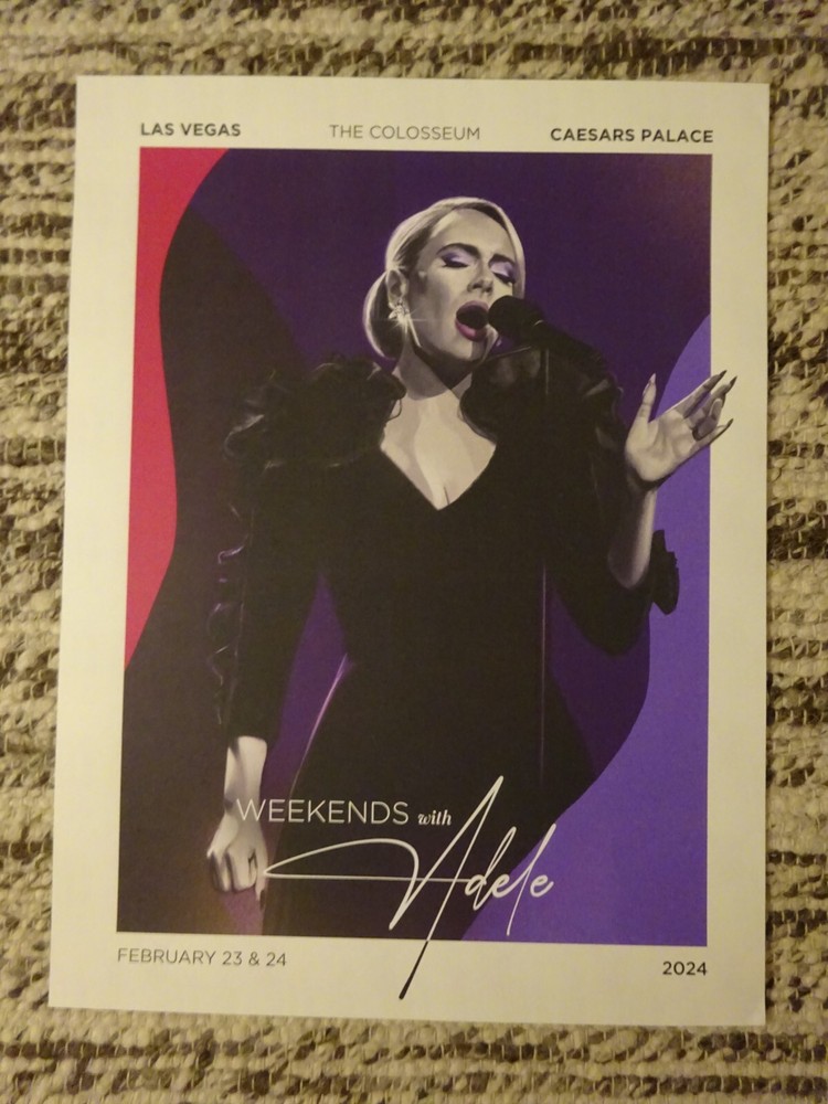 2024 Weekends With Adele 2/23 2/24 Caesars Palace Las Vegas Concert Poster Print