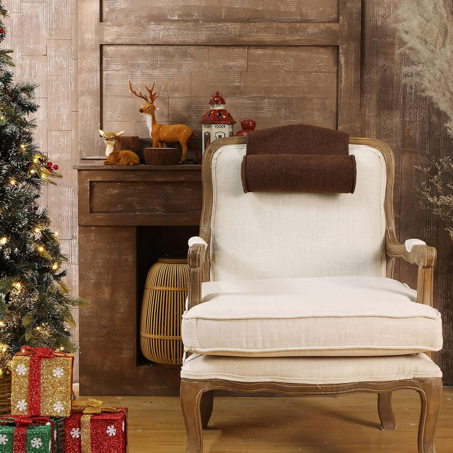 Neck Head Pillow for Recliner Chair Non Slip Fleece Adjustable Neck Roll Support