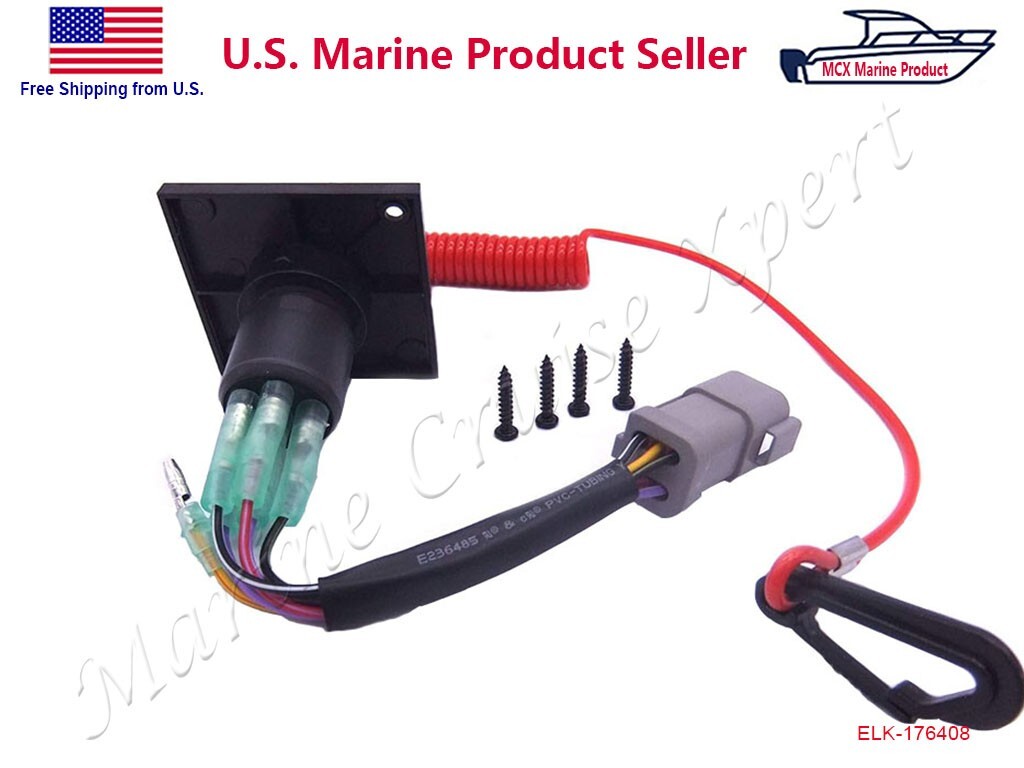 Ignition Key Switch Panel for Evinrude OMC Johnson BRP Outboard 176408 0176408