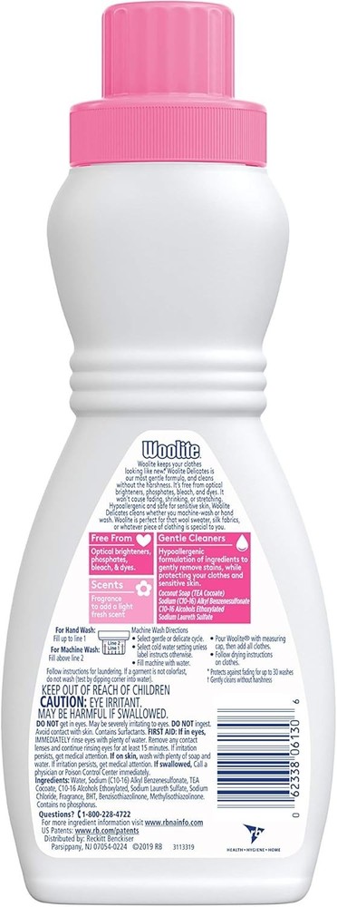 Delicates Hypoallergenic Liquid Laundry Detergent, 8 Loads, 16oz, Hand & Machine