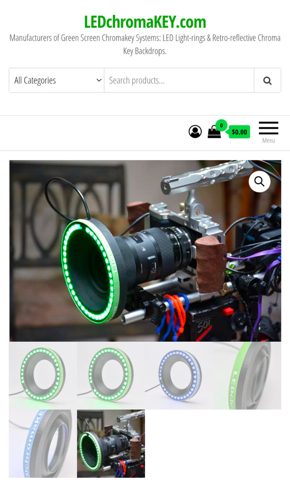 Chromakey led ring light two colors carry case and reflective backdrop