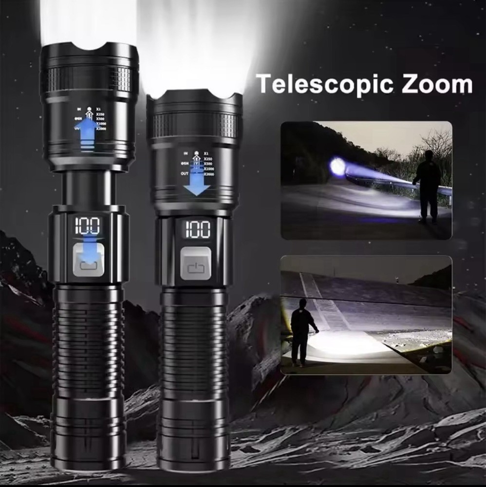 Professional Powerful LED Flashlight, Rechargeable LED Flashlights 500000 Lum