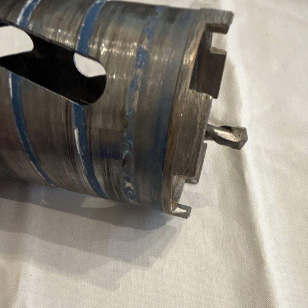 Large Blue Industrial Core Drill Bit, Approx. 11” long , 3 1/2” Diameter