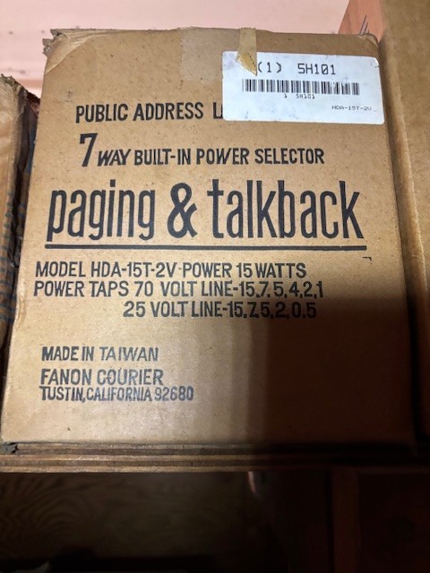 HDA-15T FANON COURIER SPEAKER NEW SURPLUS