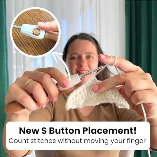 18 Sizes Interchangeable Crochet Hook Set with Light-Up Digital Counter, Ergonom