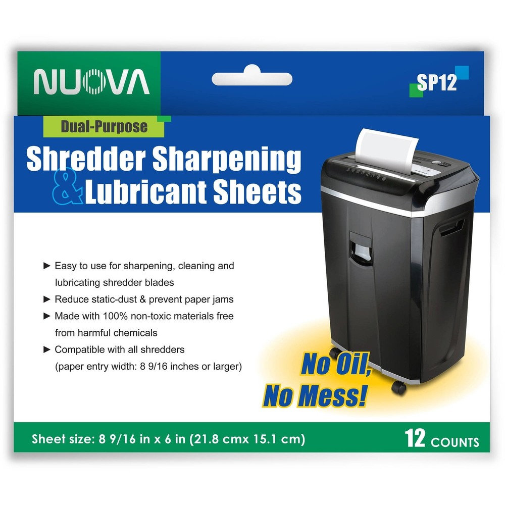 Nuova SP12 Shredder Sharpening & Lubricant Sheets 12-Count