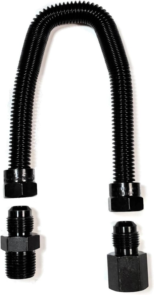 Whistle Free Flex Line for Fire Pit and Fireplace - Black Coated Stainless S