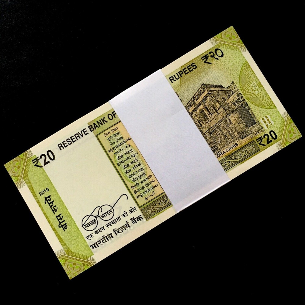 India, 20 Rupees x 100 Pcs, Bundle,New Issue Banknote, UNC