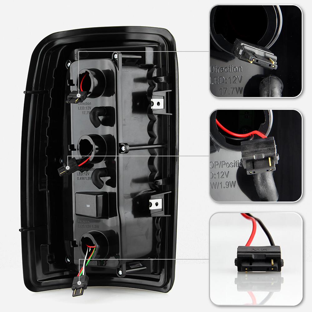 2000-2006 Chevy Suburban Tahoe GMC Yukon LED Tube Tail Lights Lamps Left+Right