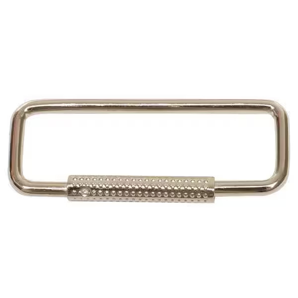 10-Pack Spring Sleeve Rectangular Key Ring D Shaped Vintage Style Nickel Plated
