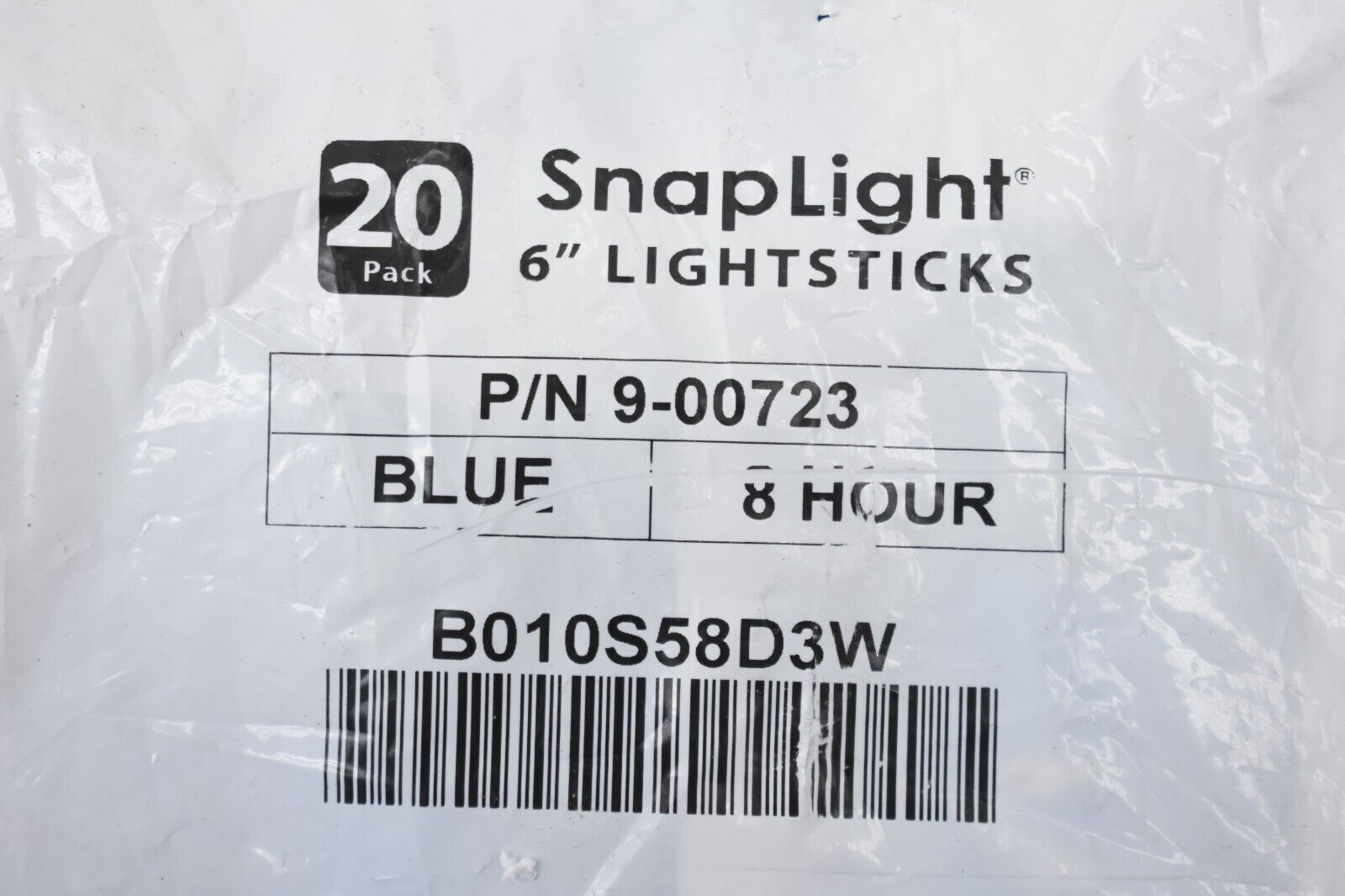 Lot Of 20 6" Snaplight Blue 8-Hour Glow Sticks Safety LightSticks 9-00723