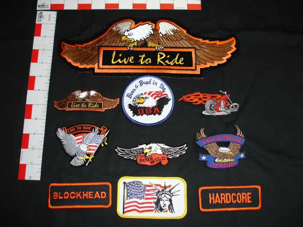 Motorcycle, Biker Patch set 10 patches in this set