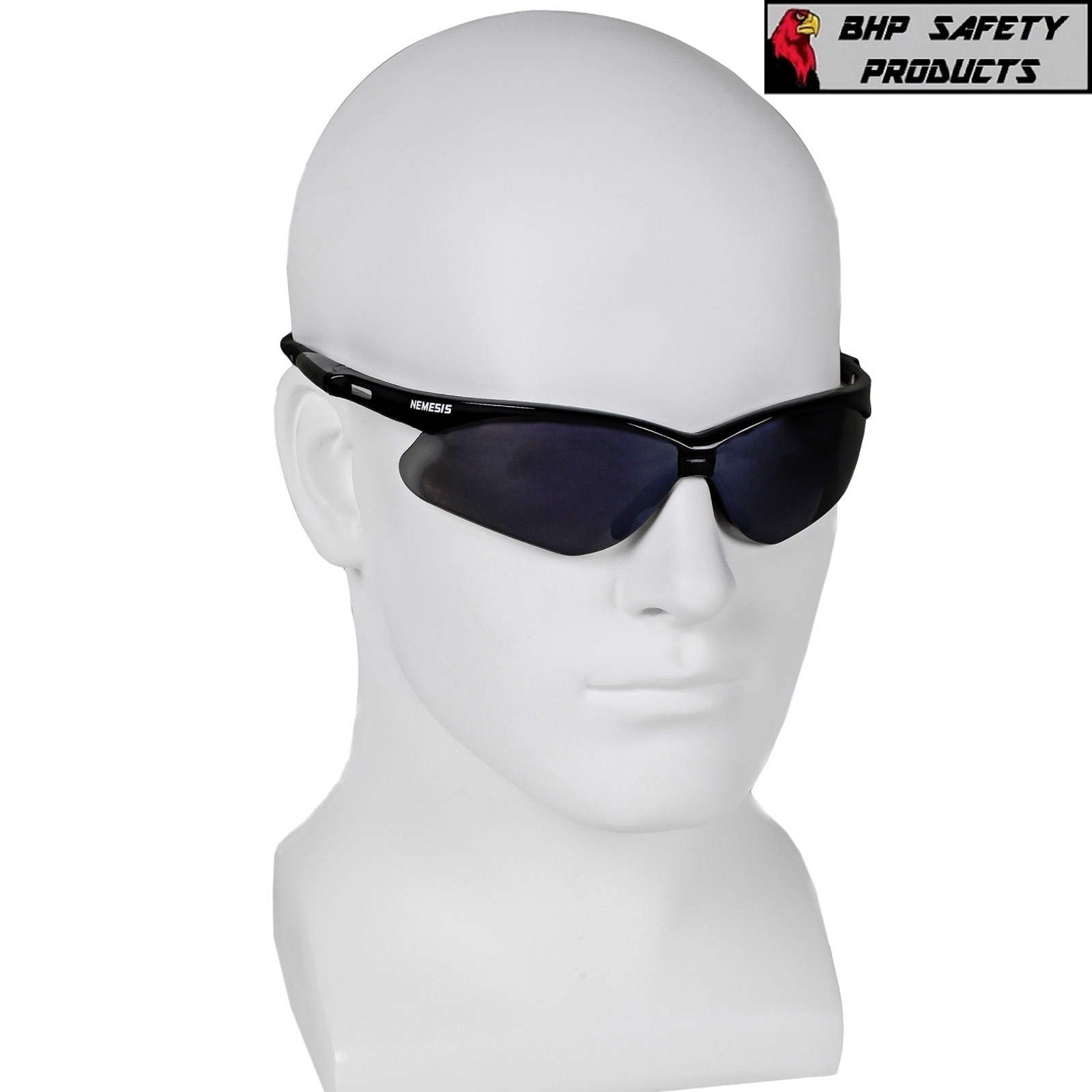 12 PAIR KLEENGUARD NEMESIS SAFETY GLASSES BLACK FRAME/SMOKE MIRROR LENS 25688