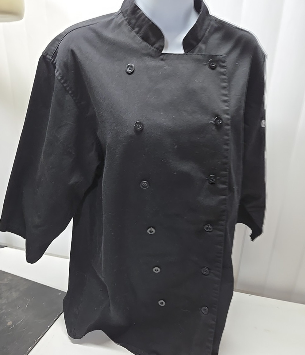Chef Works Black 3/4 Sleeve Chef Coat Jacket Men's Size XS