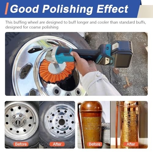9 Pcs 8" Polishing Wheel Kit for Angle Grinder - Buffing Wheels & Compound, 5/8"