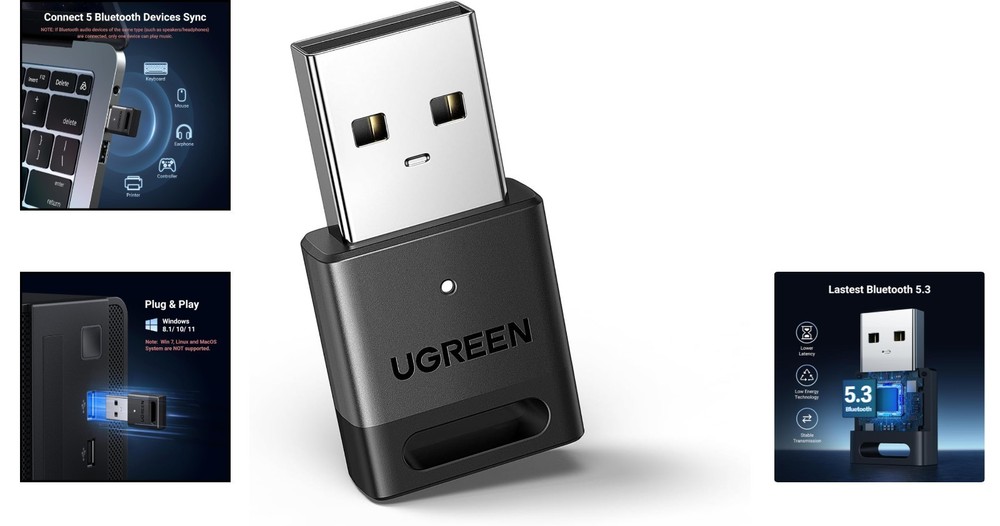 Compact Bluetooth 5.3 USB Adapter for Windows - Connect Easily and Effortlessly