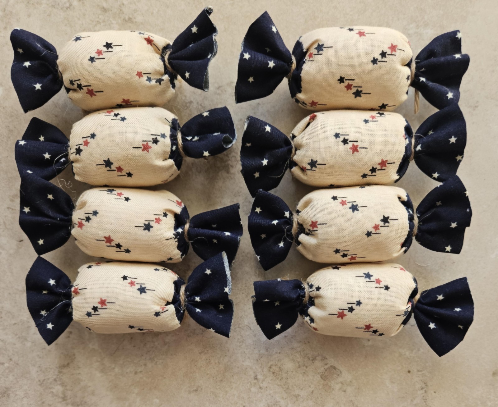 Bowl Filler Americana Patriotic Ornie Fabric 8 Pcs Candy Tier Tray Fabric Decor
