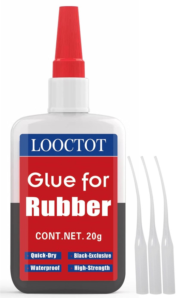 LOOCTOT Black Rubber Glue,Super Instant Glue Bonding Between black