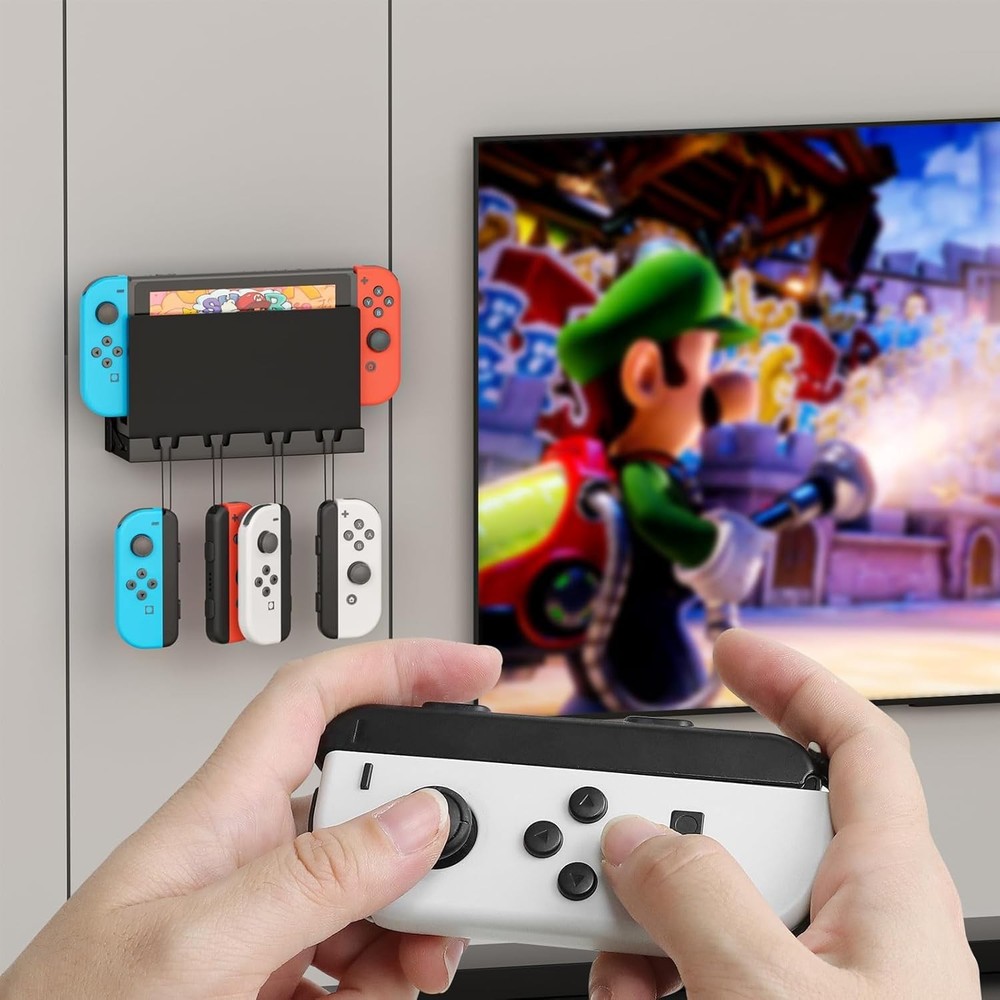 Nintendo Switch Wall Mount Holder with Joy Con Hooks