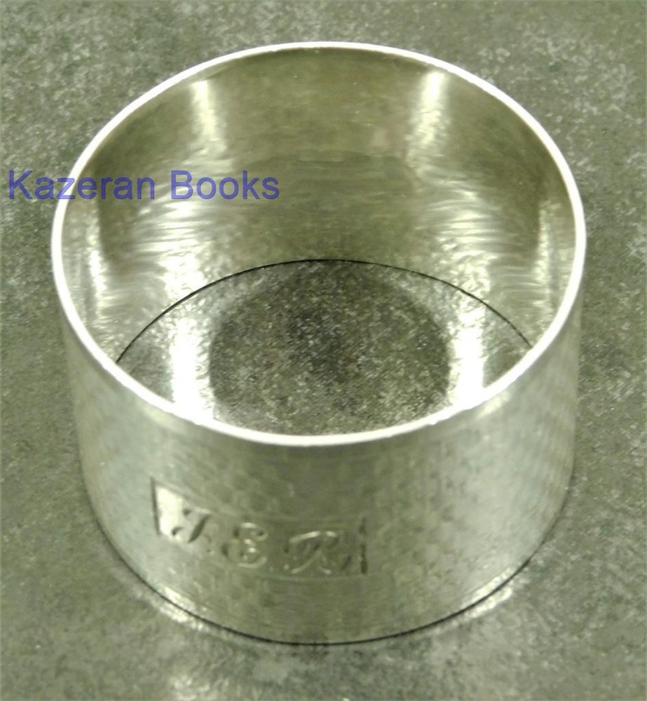 Vintage Solid Sterling Silver Art Deco Engine Turned Napkin Ring 1943 E Houlston