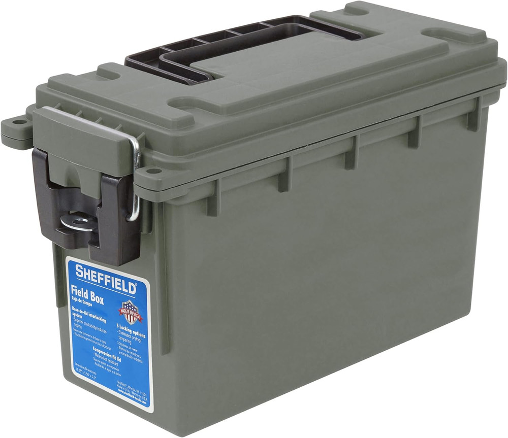 12626 Ammo Storage Box, Stackable .30 Cal Field Boxes, Water and Dust Resistant,