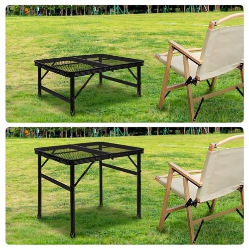 Lightweight Folding Grill Table - Portable Camping & Picnic Table, Height Adjust