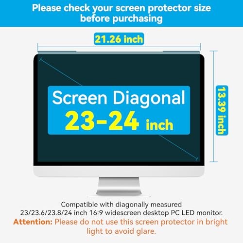 23-24 inch Computer Blue Light Blocking Screen Protector Anti-UV 23-24 Inch