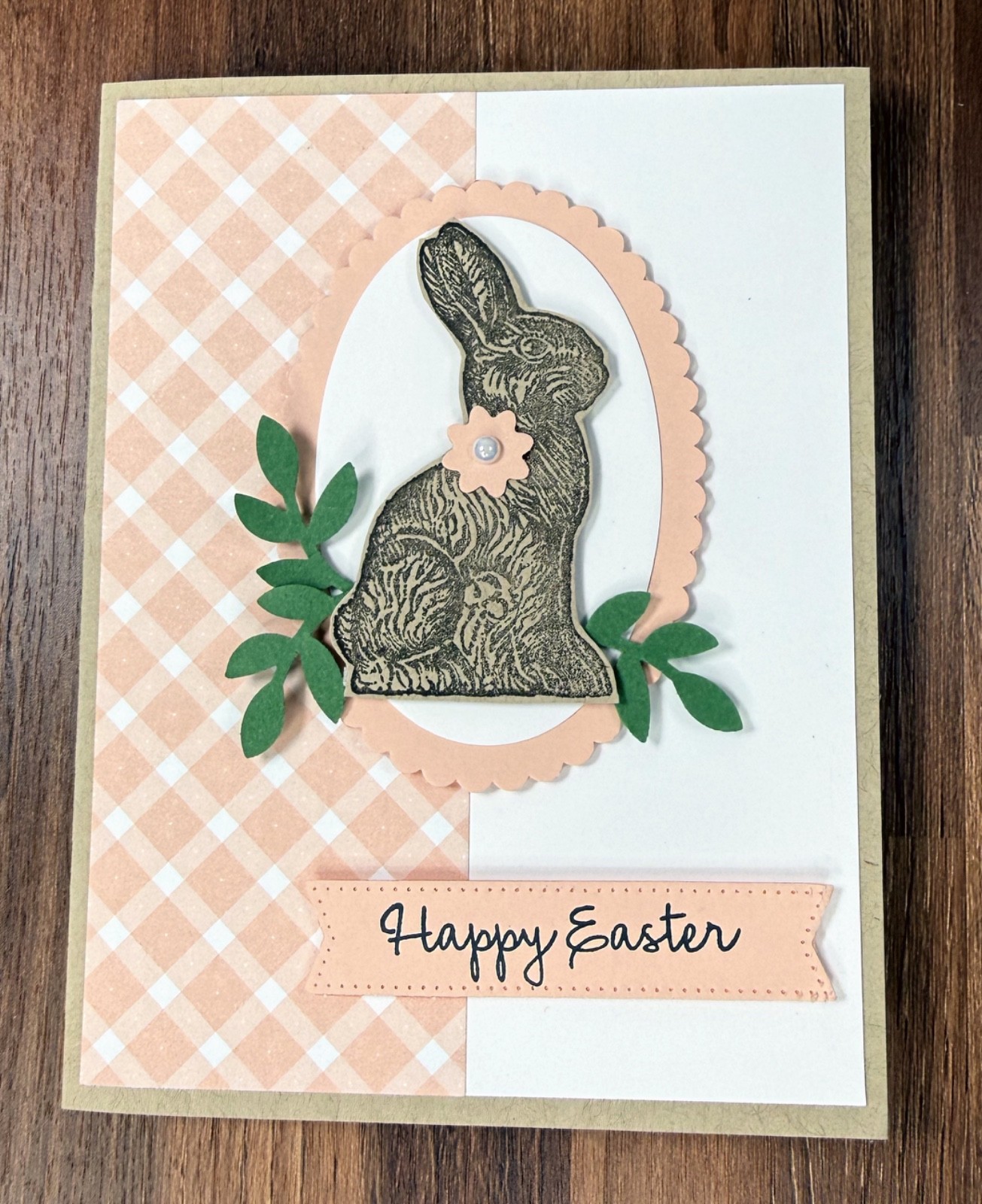 Stampin' Up! Card Kit HAPPY EASTER Chocolate Bunny Floral Plaid - Makes 4 Cards