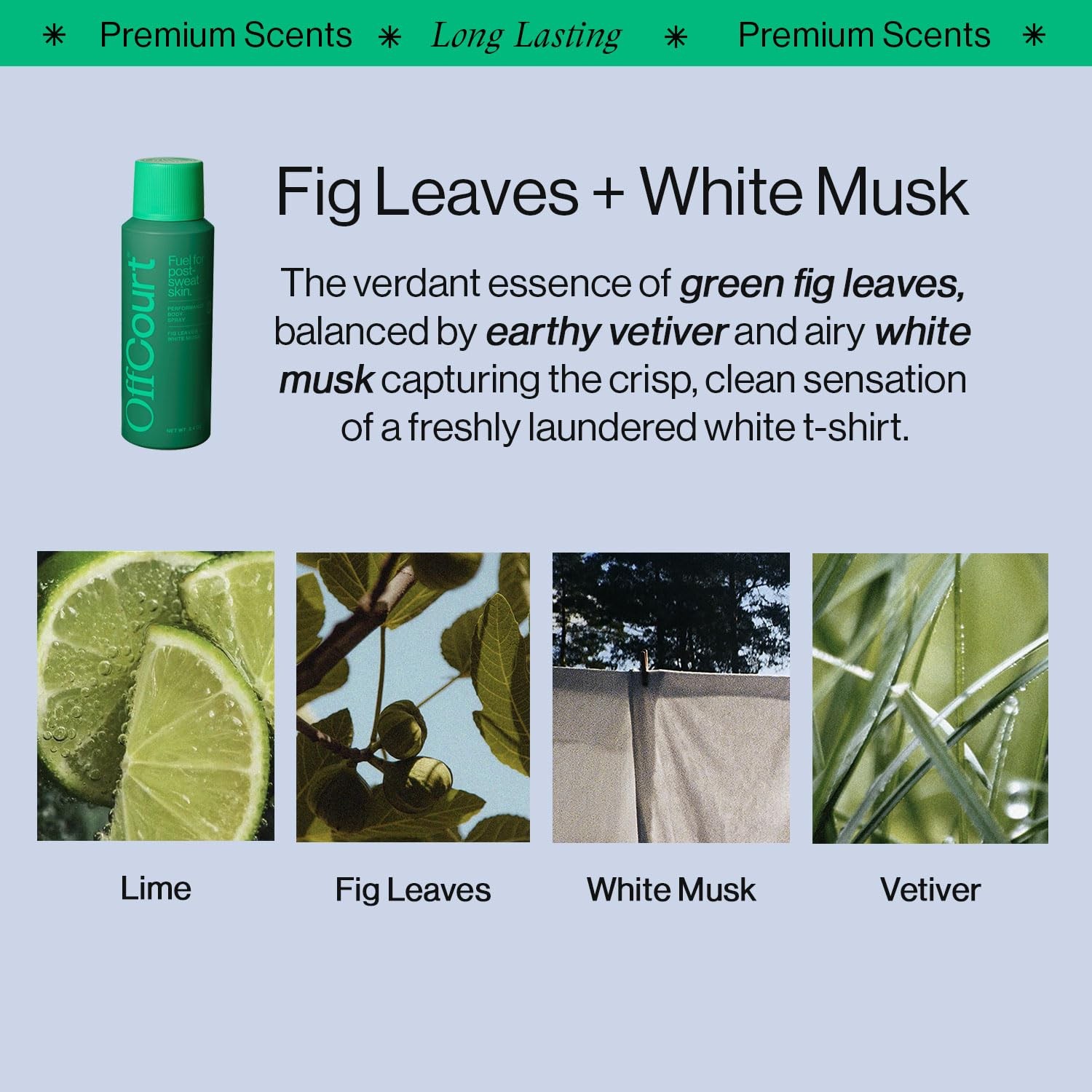 OffCourt Natural Deodorant Body Spray Aluminum Free Men Women 3.4 oz