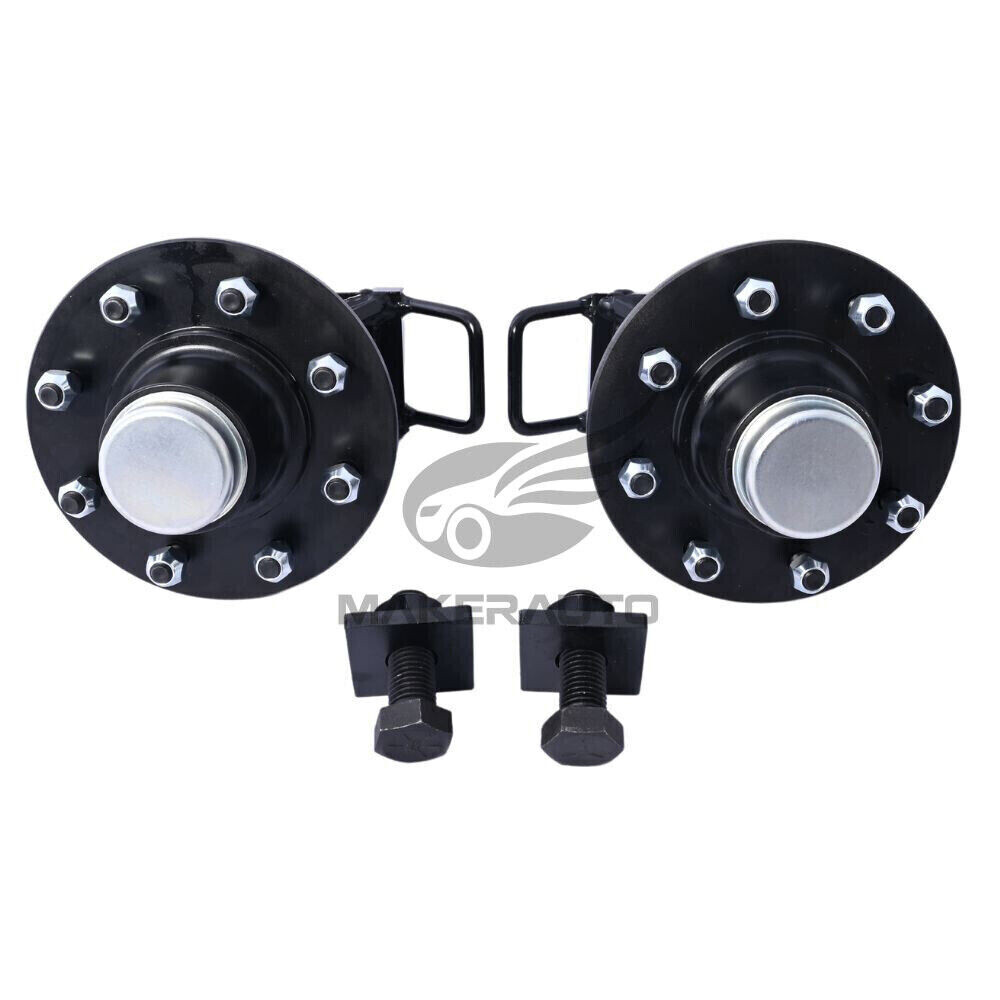 NEW 8 x 6.5 Lug 9000LB Shipping Container Wheels, Bolt-on Spindle Kit (Pair)