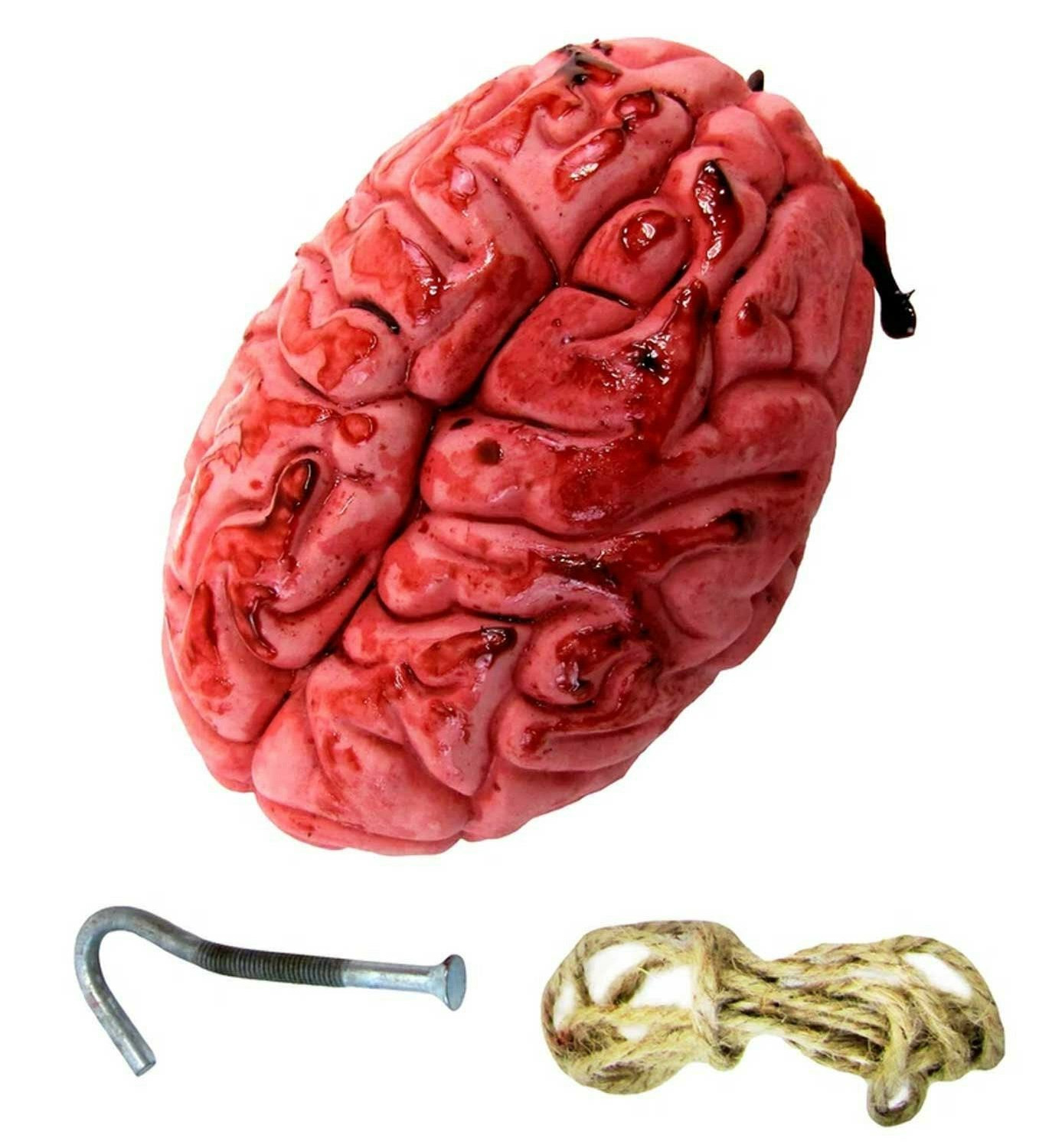 LifeSize Fake Zombie BLOODY BRAIN BUTCHER TRAY Human Organ Halloween Horror Prop