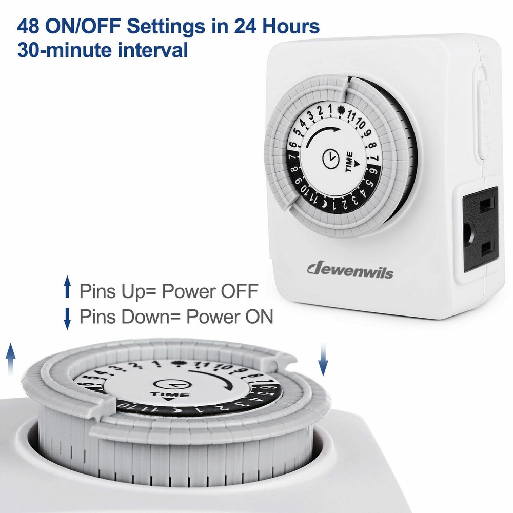 DEWENWILS 2 pack Indoor Outlet Timer Plug in Electrical Timer for Aquarium