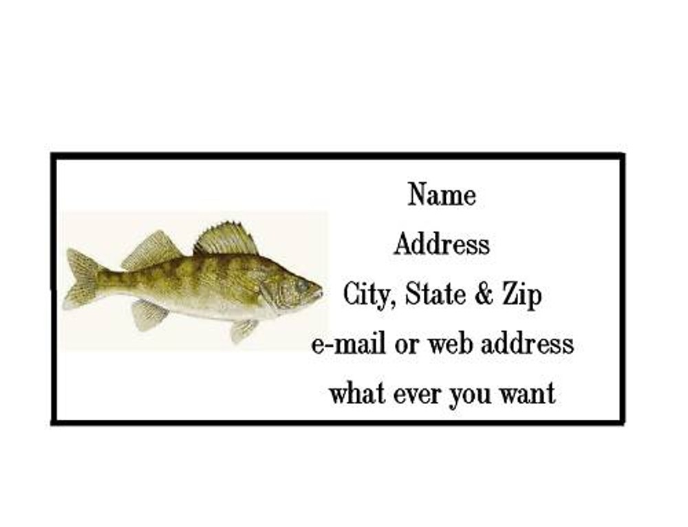 WALLEYE  FISH ADDRESS LABELS COOL!!! #1