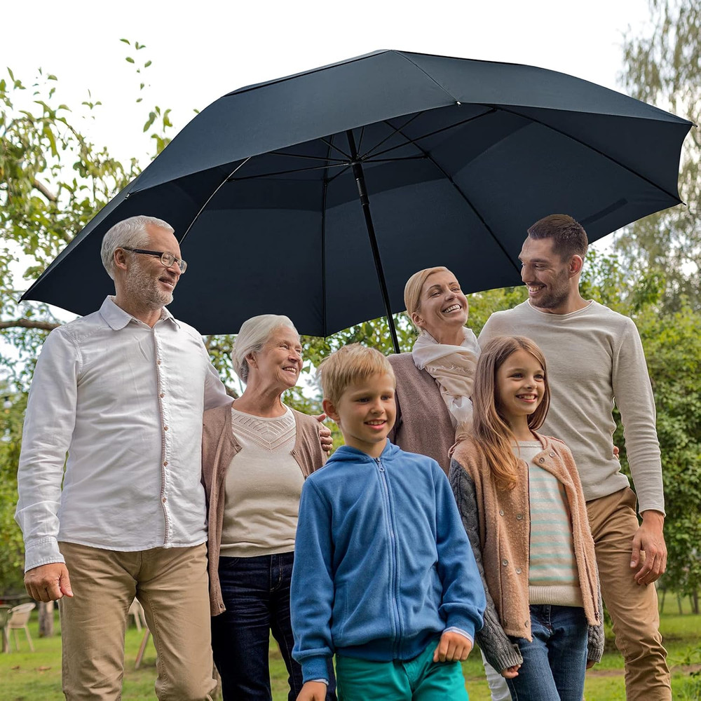 80" Oversized Golf Umbrella - Windproof Double Canopy Design