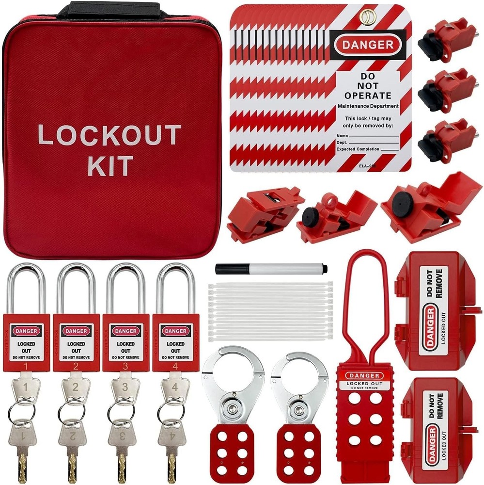 Portable Lockout Pouch with Padlocks
