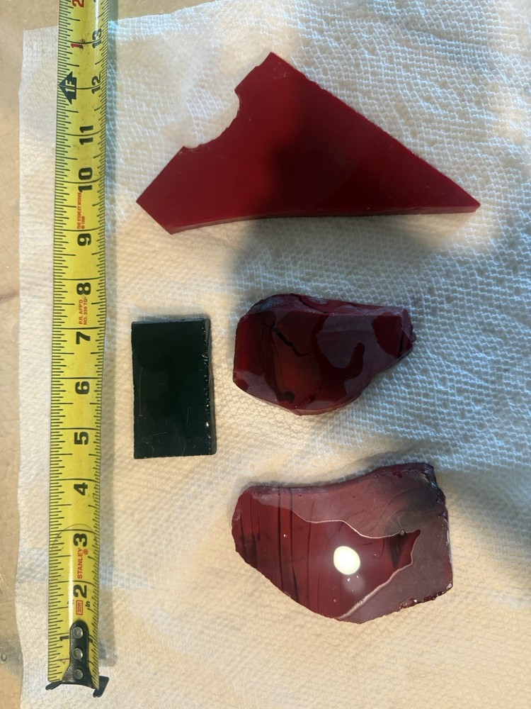 Red glass Flintknapping Slabs Lot