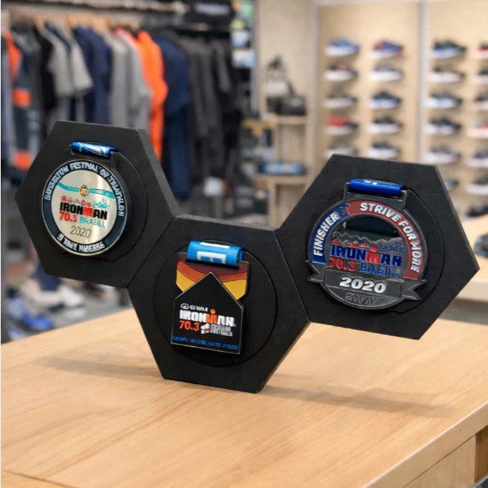 Modular Medal Holder – Hexagonal Display Stand for Wall, Table, or Desk