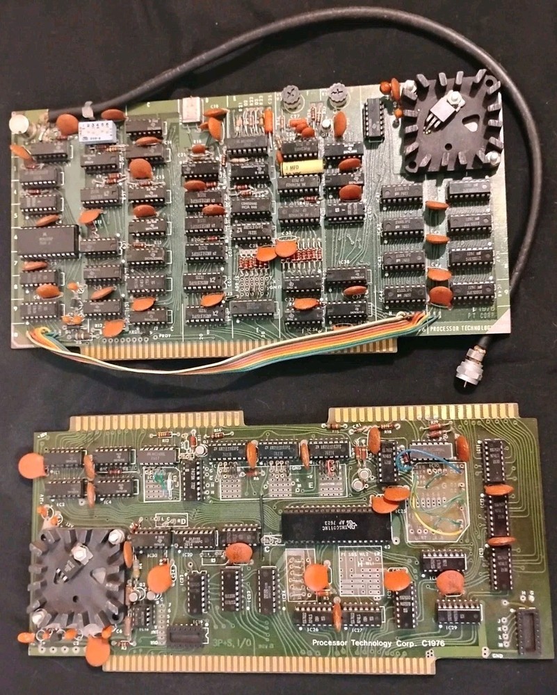 Processor Technology VDM-1 Rev D, 3P+S (1976) Matching S-100 Bus Boards Untested