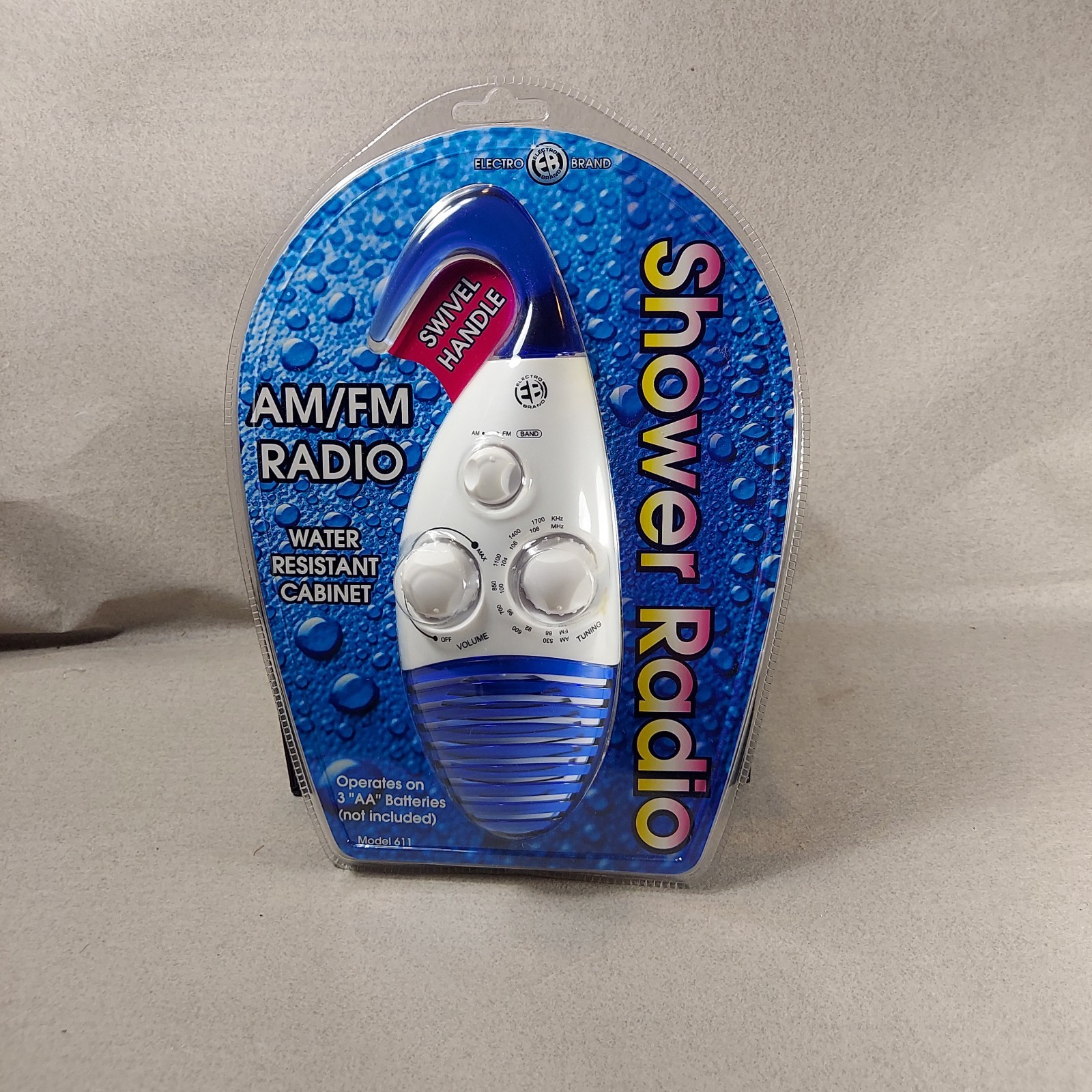 Electro Brand Shower Radio AM/FM Model 611 Brand New Factory Sealed