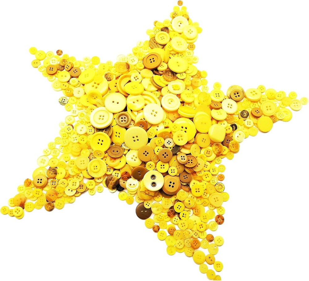 600-700Pcs Yellow Buttons for Crafts Bulk Craft A,