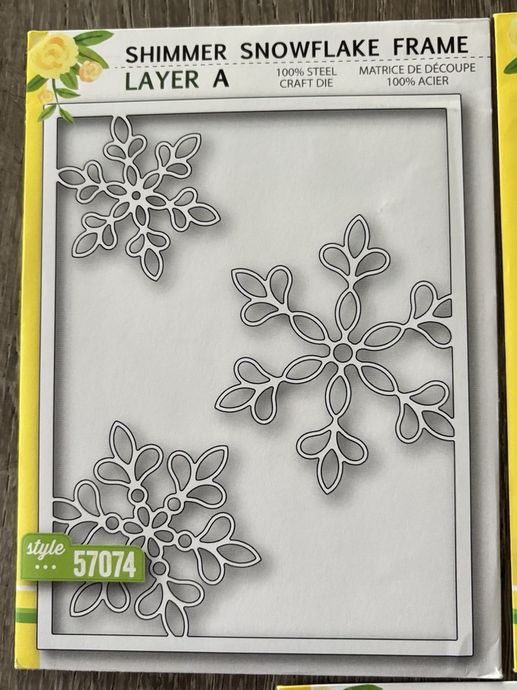Birch Press Design SHIMMER SNOWFLAKE FRAME Layer A-B-C Excellent Condition