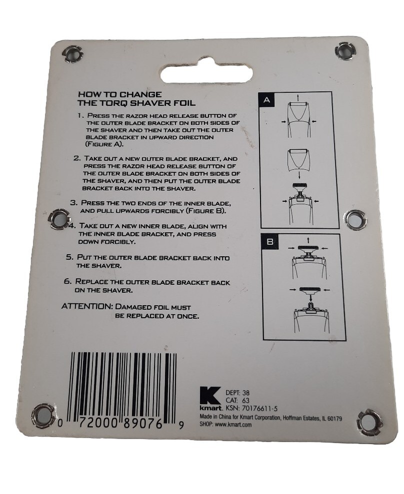 NIP Torq 2 MicroHead Replacement Blades For Torq T300 & T400 Shavers