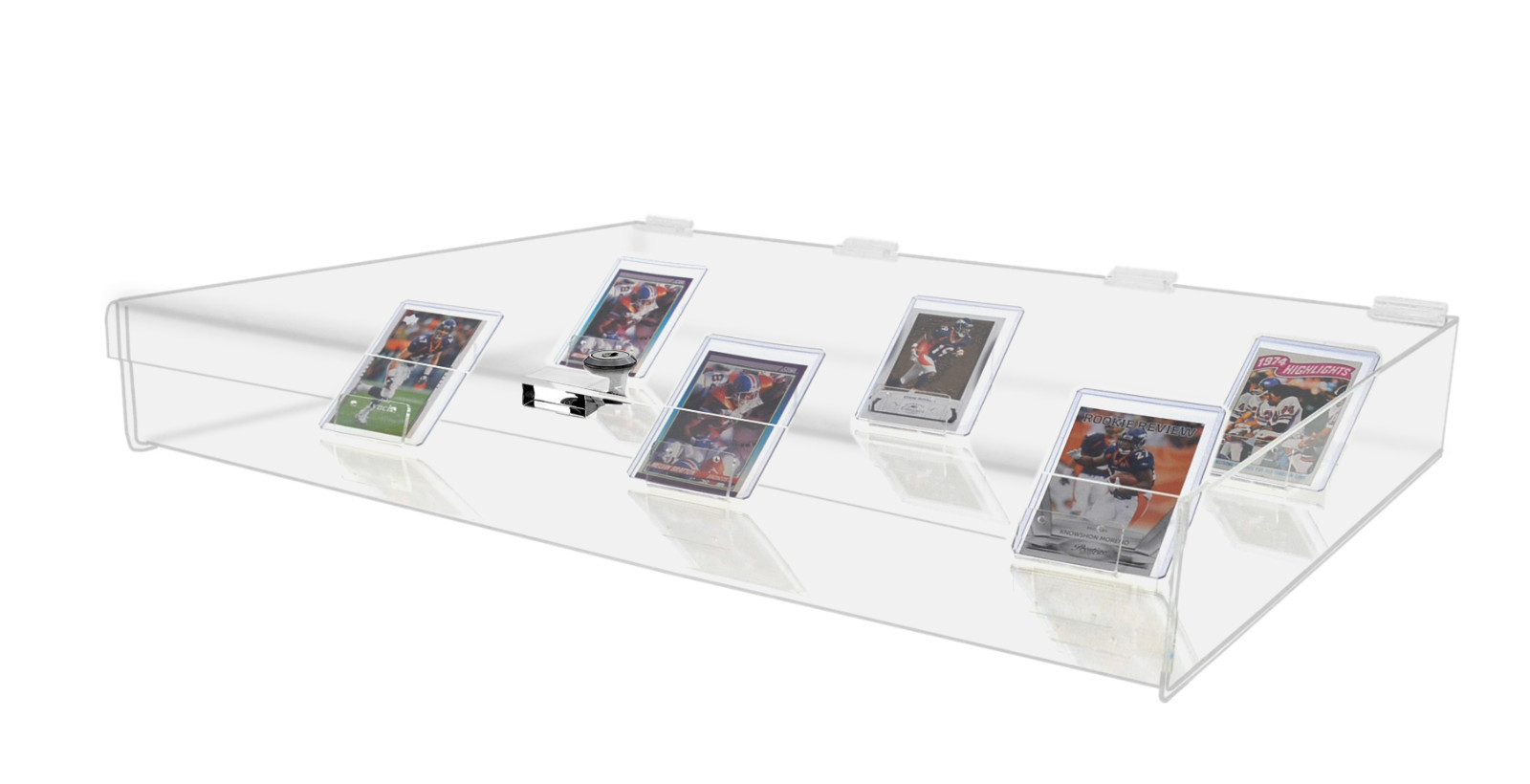 Locking Case 24" x 18" x 3.75" Display Box Clear Acrylic Hinged Tray