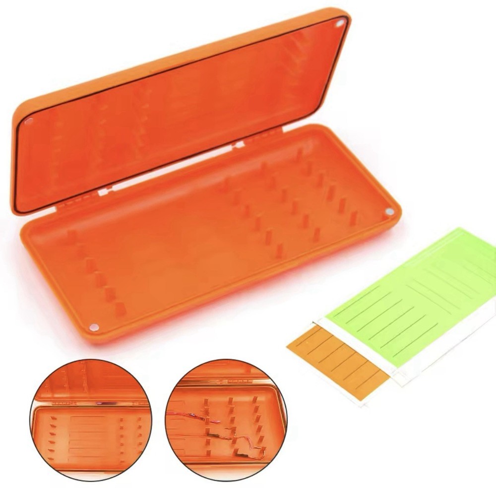 Hook length boxes for storing 4” 5” and 6” hook lengths.