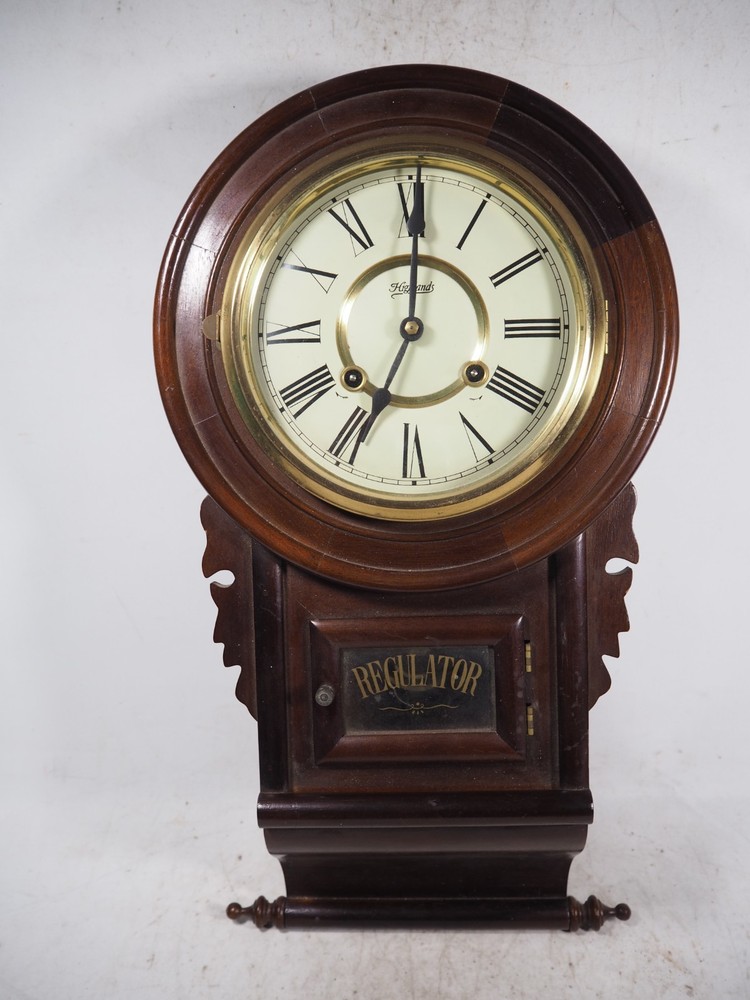 Vintage Highlands Mechanical Regulator Wall Clock With Pendulum