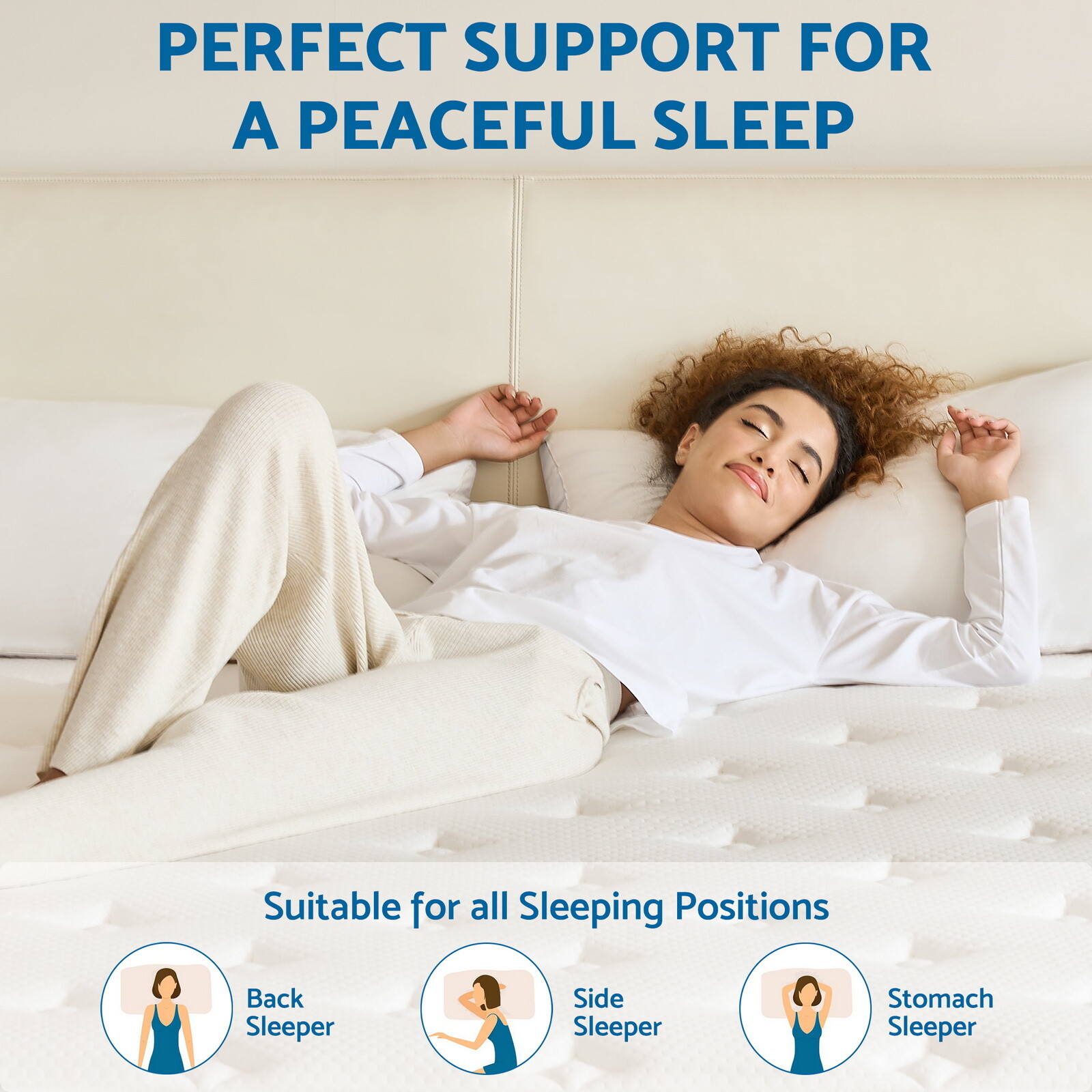 10" 12" 14" Hybrid Spring Gel Memory Queen Mattress Twin Full King Size In A Box