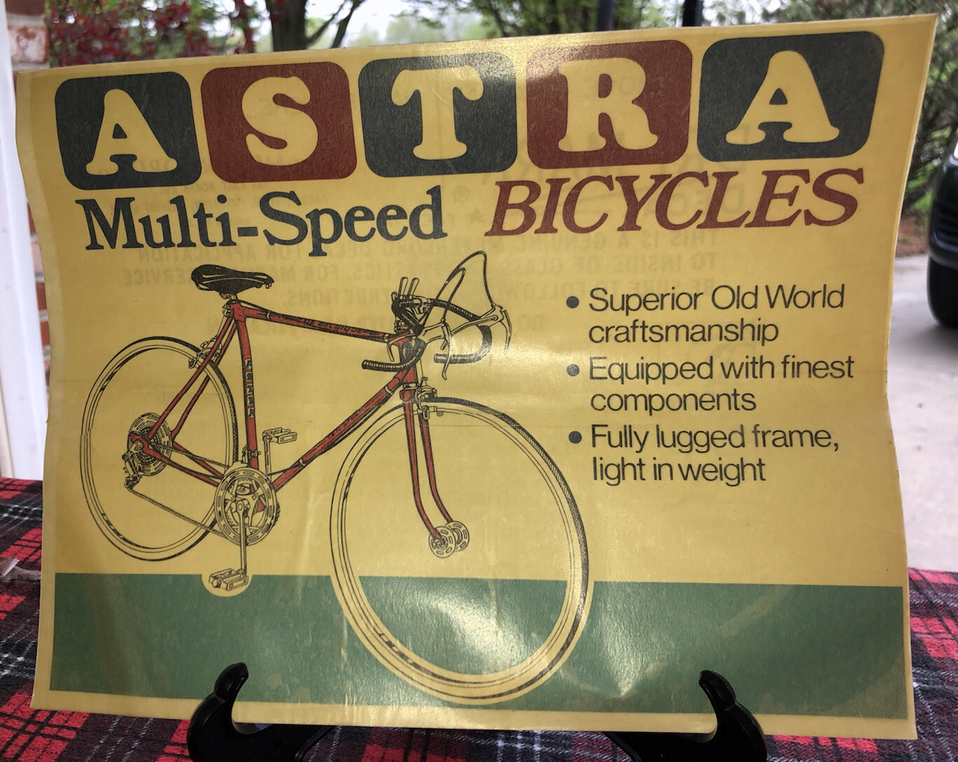 Vintage Astra Multi Speed Bicycles Decal Sign  Meyercord Co