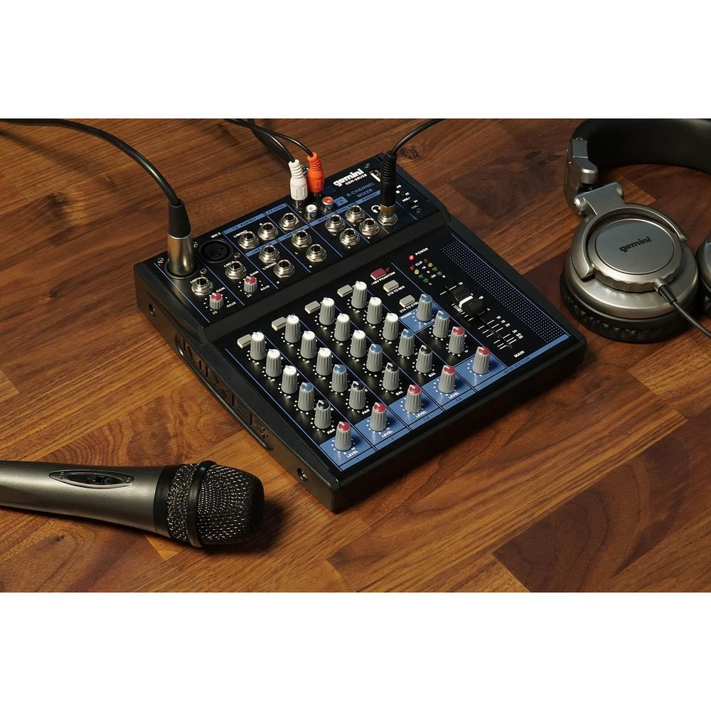 Gemini GEM-08USB 8 Channel Bluetooth Audio Mixer Pack