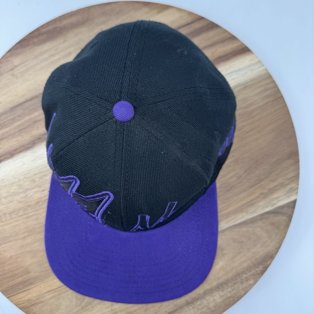 Transformers Megatron 2012 Black/Purple Snap Back Cap Hat Wool Blend OSFA EUC