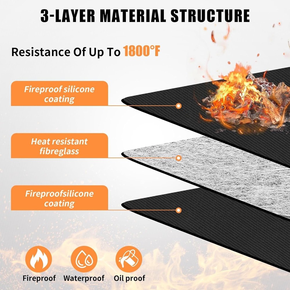 20'' Fire Pit Mat for Solo Stove Mesa/XL Tabletop Fire Pit,4-Layer Fireproof ...